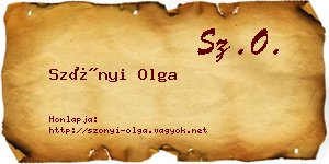 Szőnyi Olga névjegykártya